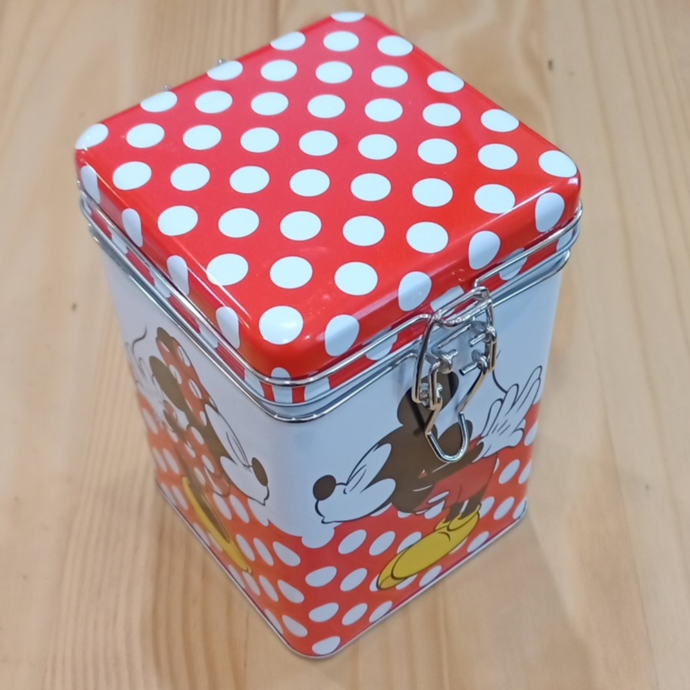 Disney Mickey Minnie Mouse Kitchen Tin Storage Canister Box Tea